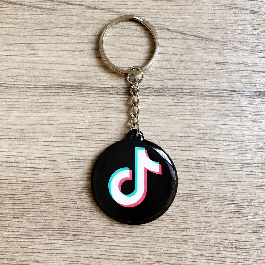 NFC Social Media Sharing Keychain – Epoxy Tap Card for Google Reviews, Instagram & Facebook