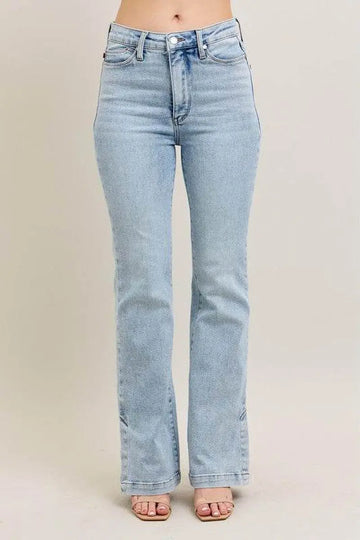 Flairé™ Stacked Jeans Women – High Waist Stretch Denim Bell Bottom Pants