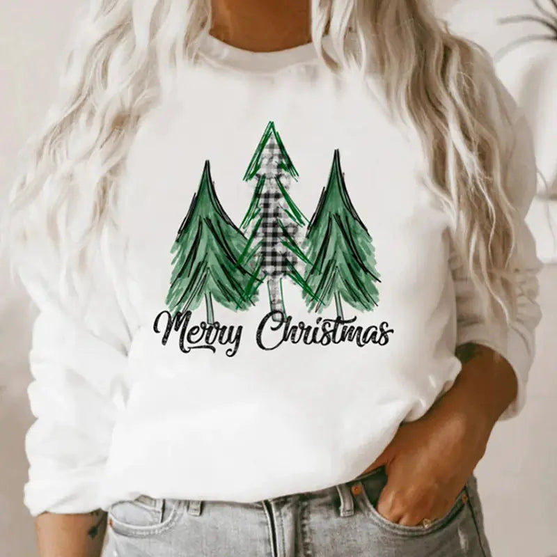 Women’s Christmas Sweatshirt | Long Sleeve Crew Neck Holiday Top – Festive & Cozy
