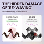 Wavytalk Power Wave Hair Crimper & Curling Wand for Beach Waves with Ionic Technology, Dual Voltage & Lightweight Design, Reducing Frizz & Damage, Perfect for Travel