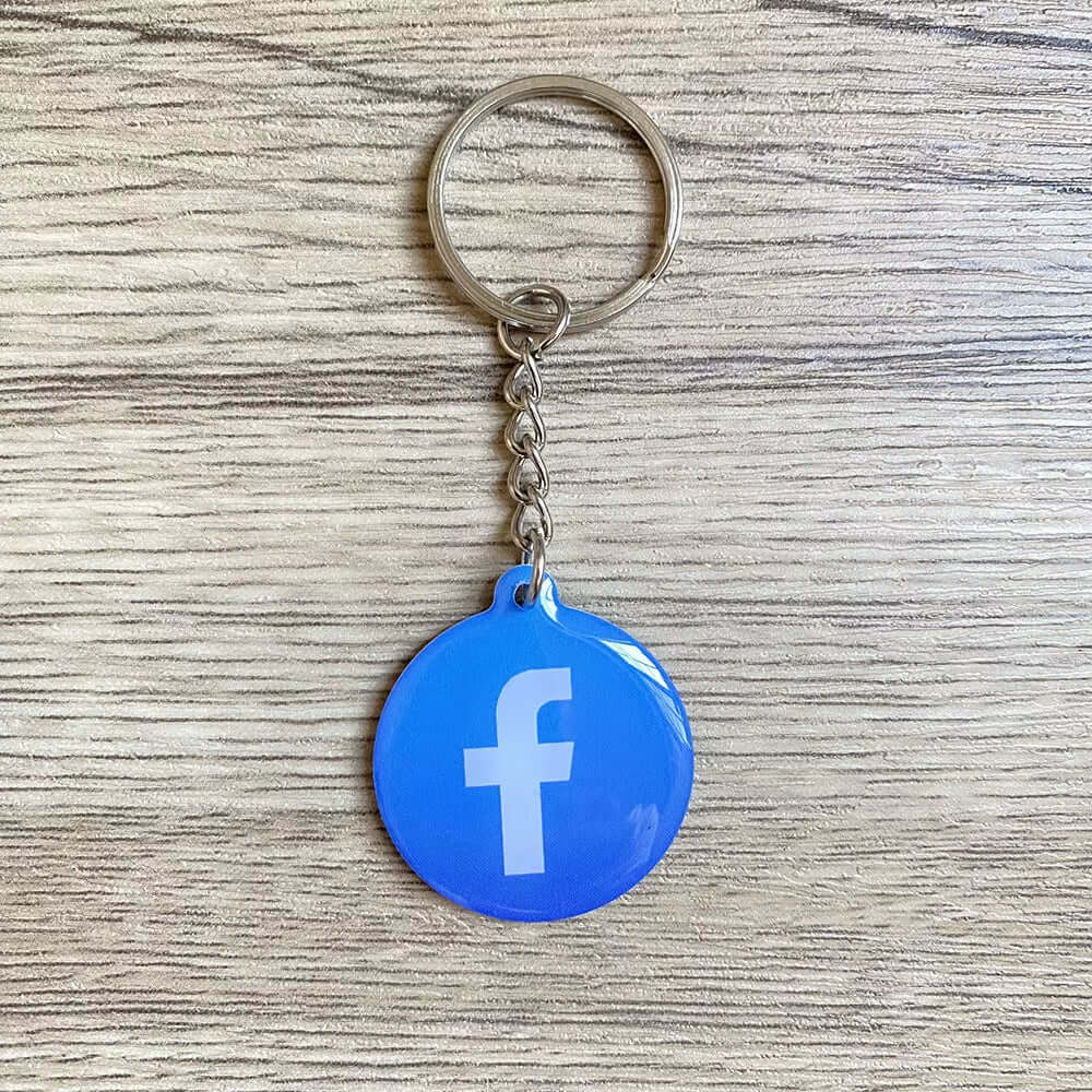Waterproof Epoxy NFC Tap Review Keychain Google Review Follow Us on Instagram Facebook NFC Key Card