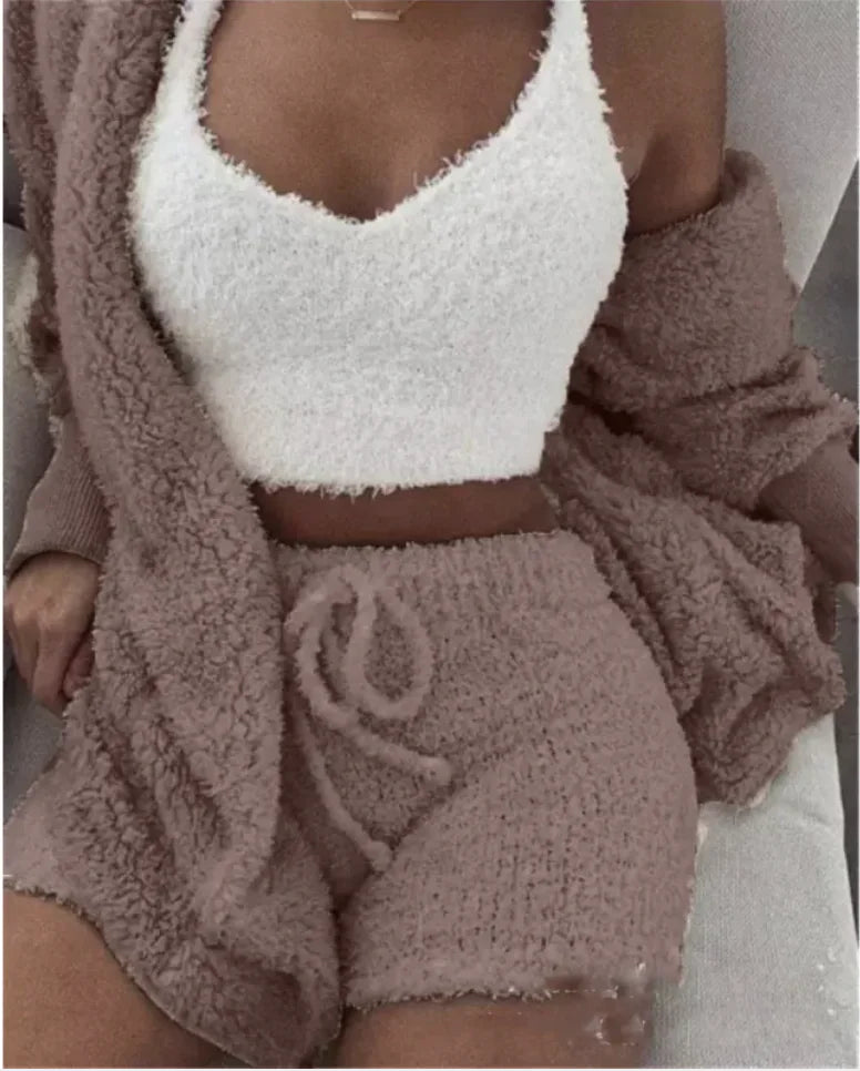Fashion Plush 3-Piece Women's Loungewear Set