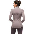 Women's Nylon Stretch Zip-Up Yoga Jacket for Fall/Winter