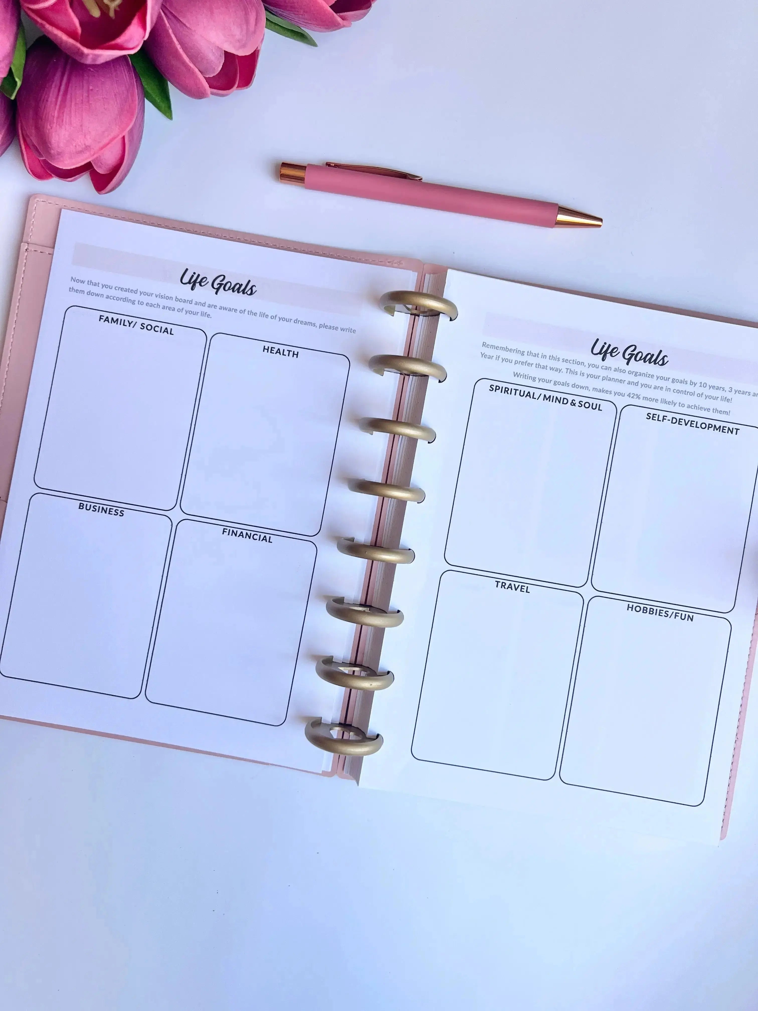 A5 Discbound 2026 weekly and monthly planner journal by The Fabulous Planner with colorful pages and flexible layout.