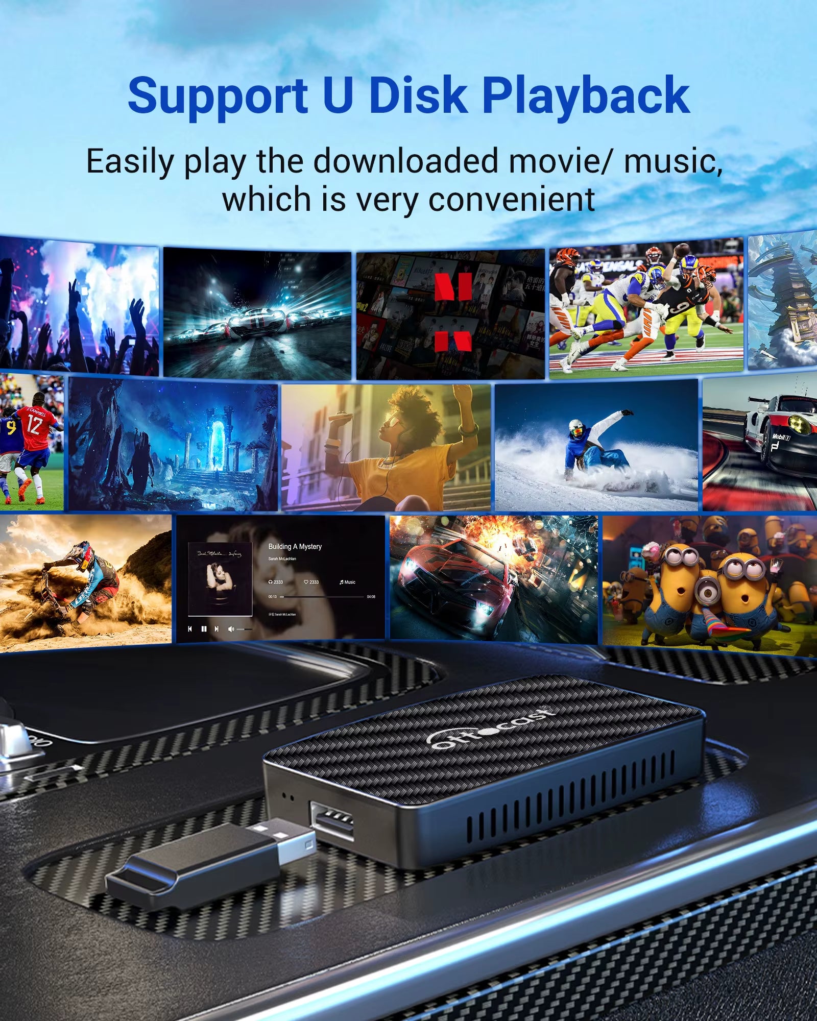 Play2Video Pro Carplay TV Box Wireless Car Play Android Auto Car Intelligent Systems for Youtube Netflix Spotify