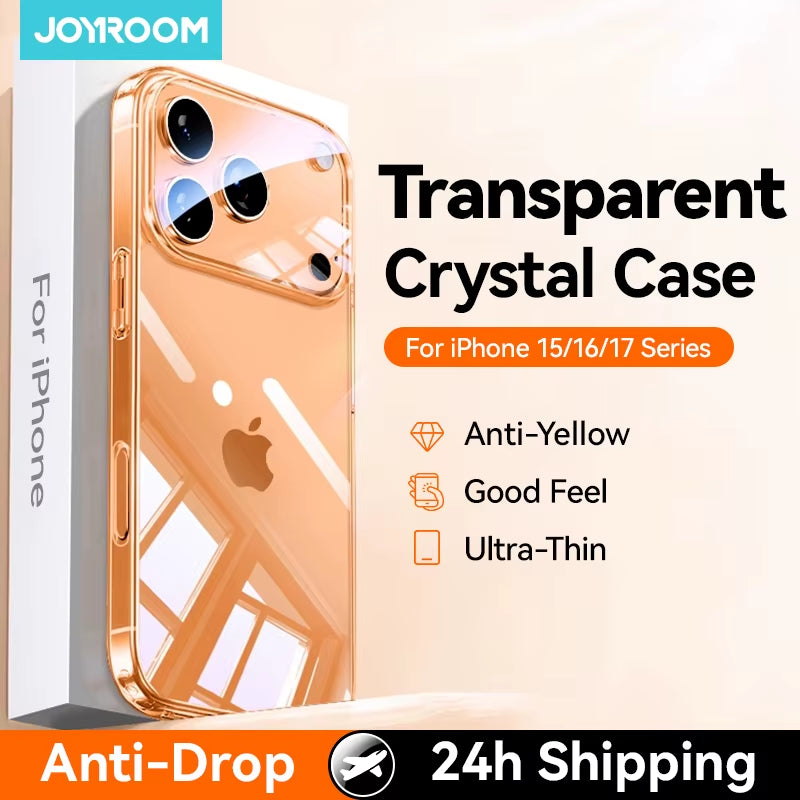 for Iphone 17 16 15 Pro Max Case Lens Protection Anti-Yellow Case for Iphone 17 16 Pro Max Transparent Shockproof Cover