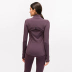 Women's Nylon Stretch Zip-Up Yoga Jacket for Fall/Winter