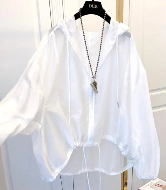 Summer Lightweight Women's Ice Silk Hooded Sun Protection Jacket