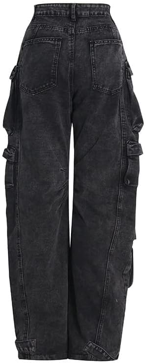 Retro Baggy Cargo Pants | Y2K High-Waisted Streetwear with Pockets for Women