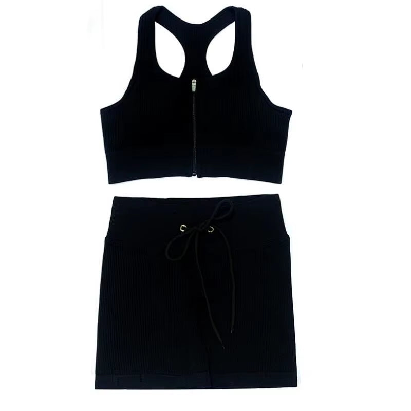 Brown Crop Top Bra Leggings Shorts Sportsuit Workout Outfit Fitness Gym ClotheSeamless Sport Set Women Yoga Set s