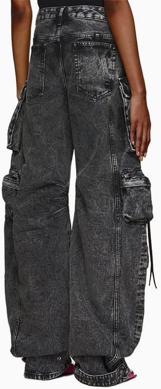 Retro Baggy Cargo Pants | Y2K High-Waisted Streetwear with Pockets for Women