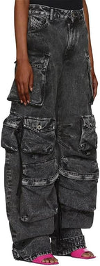 Retro Baggy Cargo Pants | Y2K High-Waisted Streetwear with Pockets for Women
