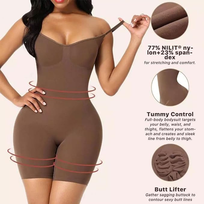 Postpartum Body Shaper Bodysuit with Open-Crotch Design