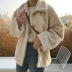 Women’s Imitation Lamb Wool Jacket – Cozy & Chic Winter Outerwear