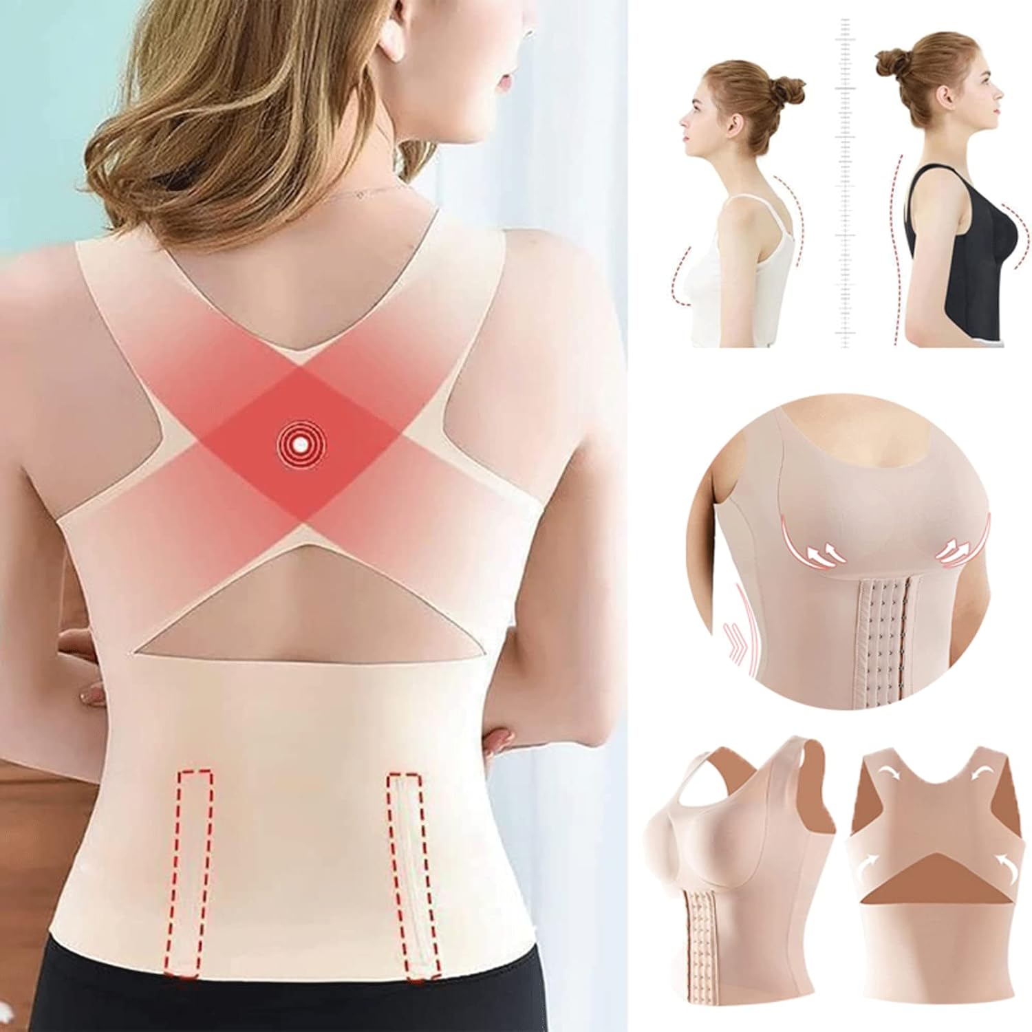 Posture Corrector Bra for Women – Back, Waist & Abdomen Support | Adjustable Comfort Shaping Bra for Better Posture