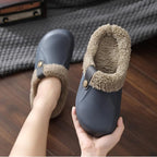Waterproof cotton slippers women winter platform
