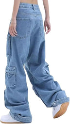 Wide-Leg Denim Pants | Y2K Streetwear Jeans for Men & Women – Trendy 2025 Collection