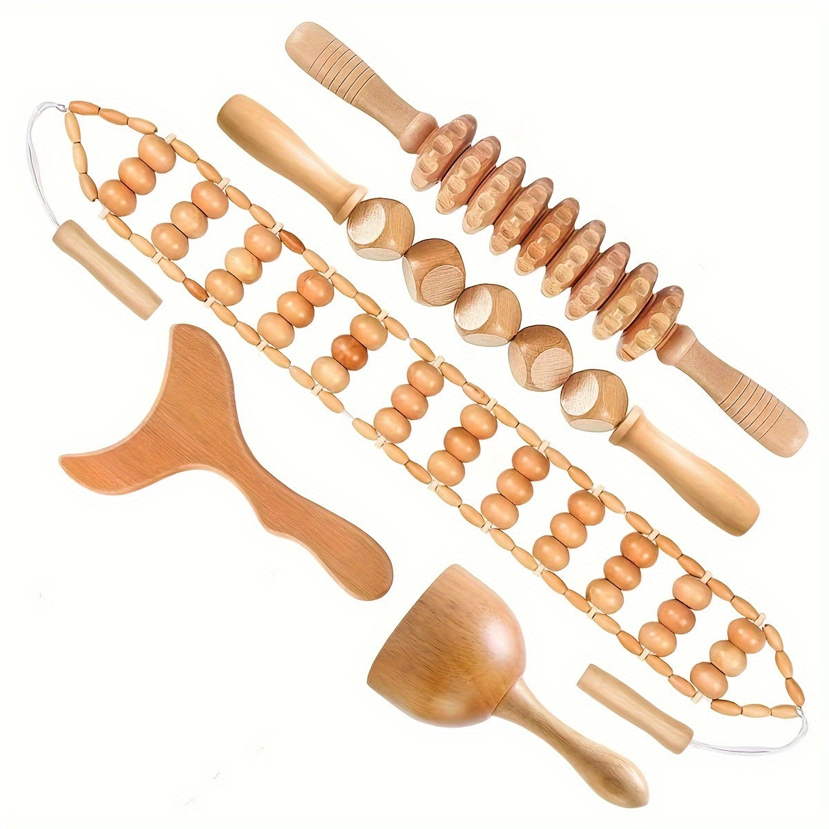 Sculpt & Smooth Wooden Massage Roller Set