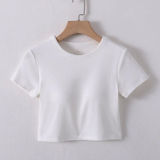 Summer Crop Top with Built-in Bra for Women