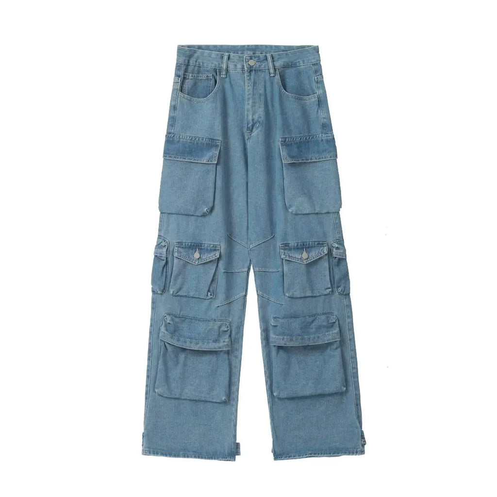 Wide-Leg Denim Pants | Y2K Streetwear Jeans for Men & Women – Trendy 2025 Collection
