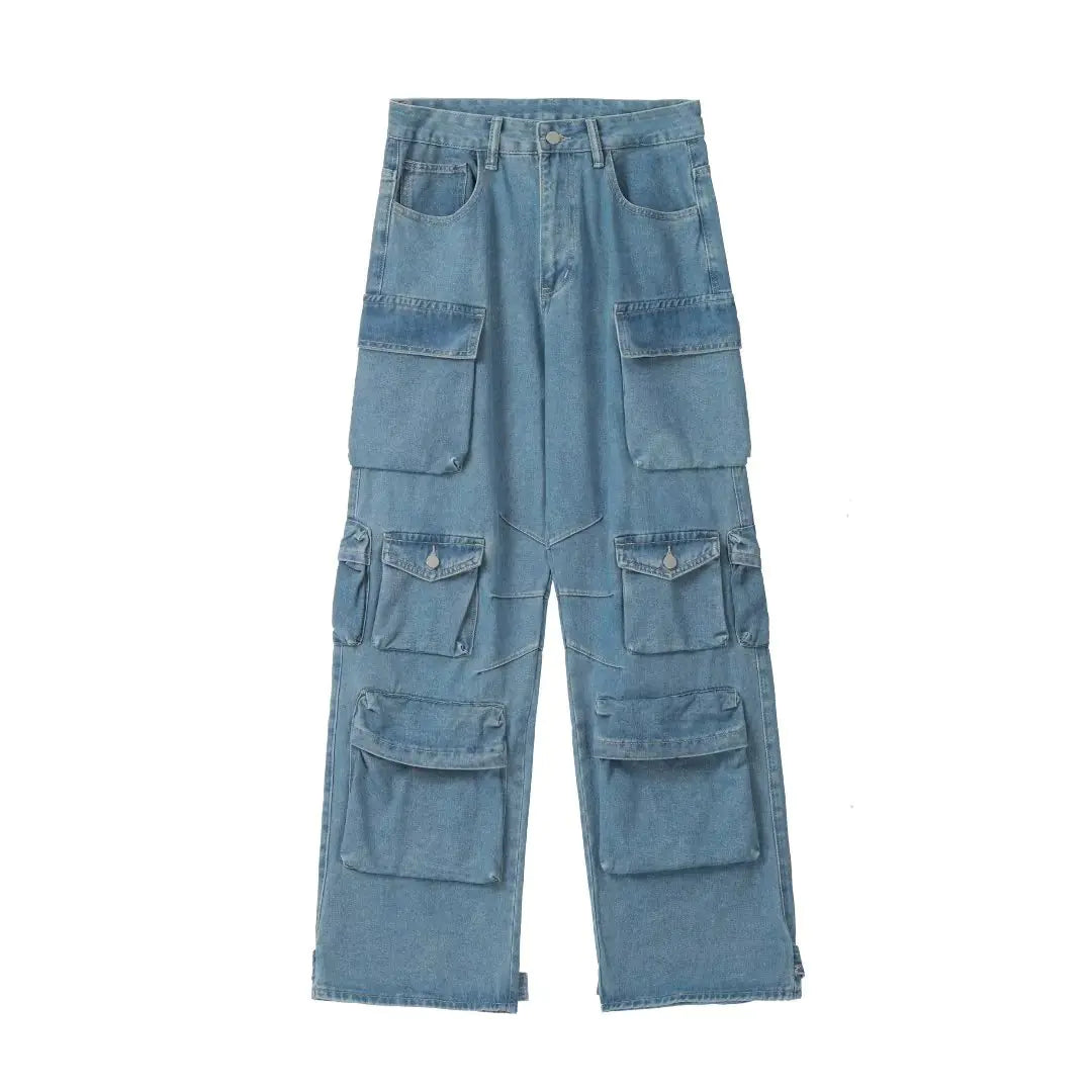 Wide-Leg Denim Pants | Y2K Streetwear Jeans for Men & Women – Trendy 2025 Collection