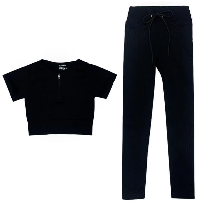 Brown Crop Top Bra Leggings Shorts Sportsuit Workout Outfit Fitness Gym ClotheSeamless Sport Set Women Yoga Set s