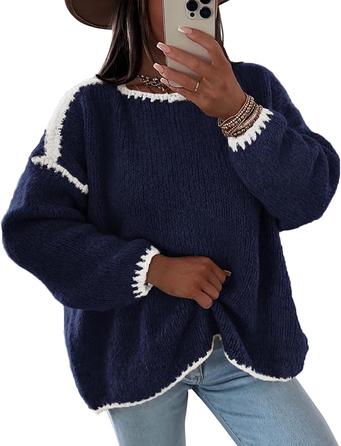 LÁVINE™ Ultra-Soft Oversized Knit Sweater for Women | Cozy Chunky Pullover