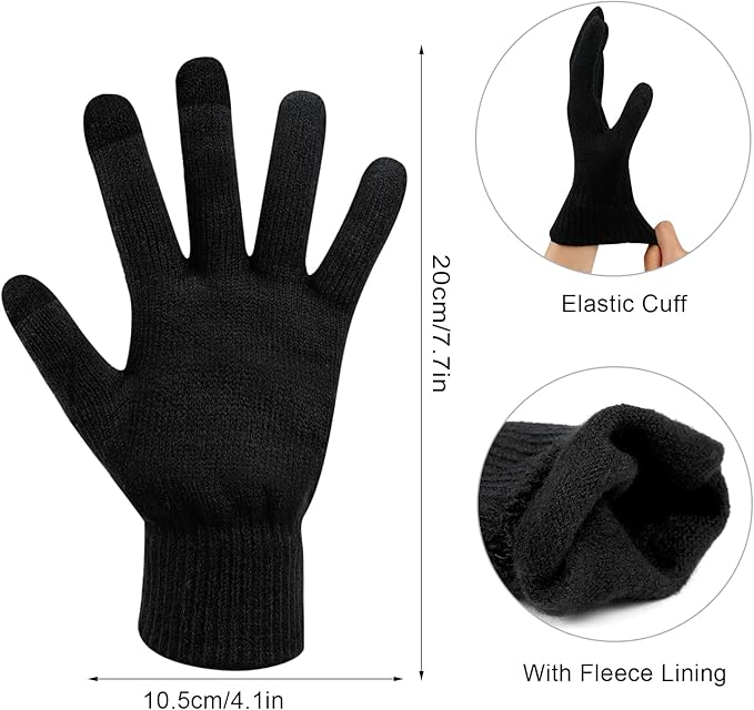 4-Piece Women’s Winter Hat, Scarf & Gloves Set – Warm, Soft & Touchscreen Friendly