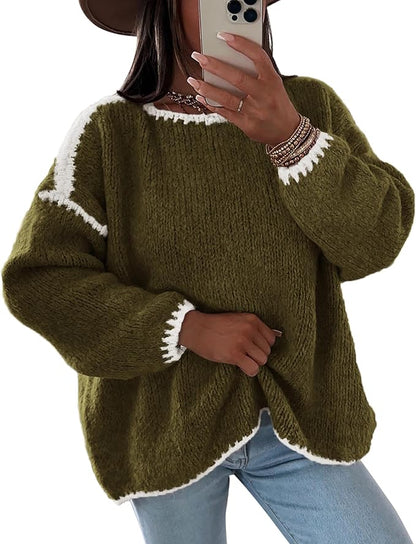 LÁVINE™ Ultra-Soft Oversized Knit Sweater for Women | Cozy Chunky Pullover