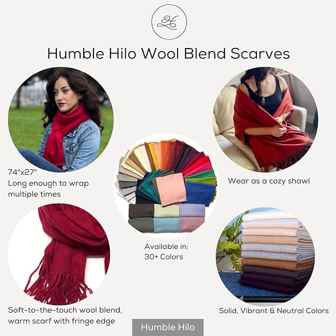 Humble Hilo Wool Blend Scarf – Soft, Warm & Timeless Unisex Winter Wrap