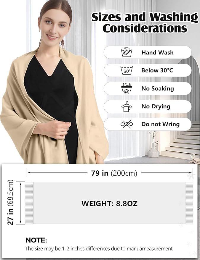 ZENUTA Premium Faux Cashmere Winter Scarf – Soft, Warm & Elegant All-Season Wrap