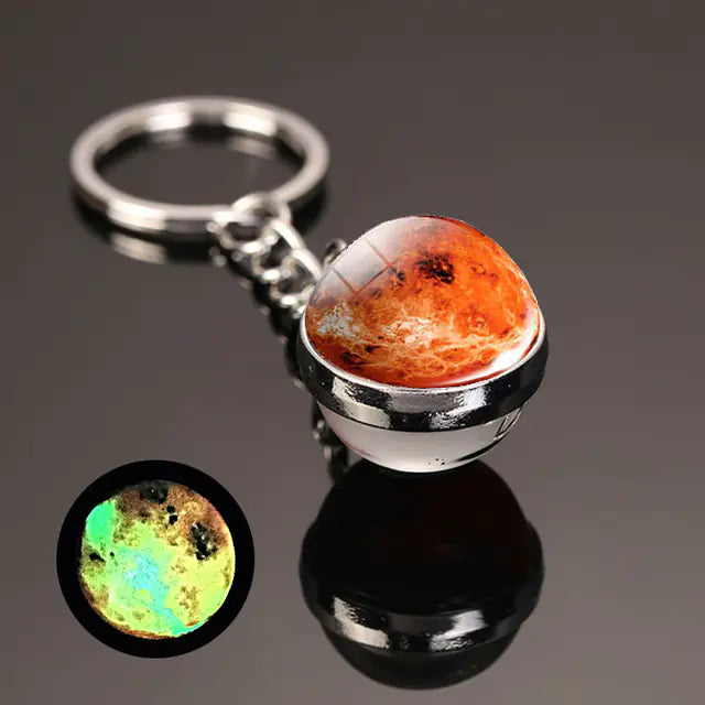 Glow In The Dark Planet Keychain - Solar System Design