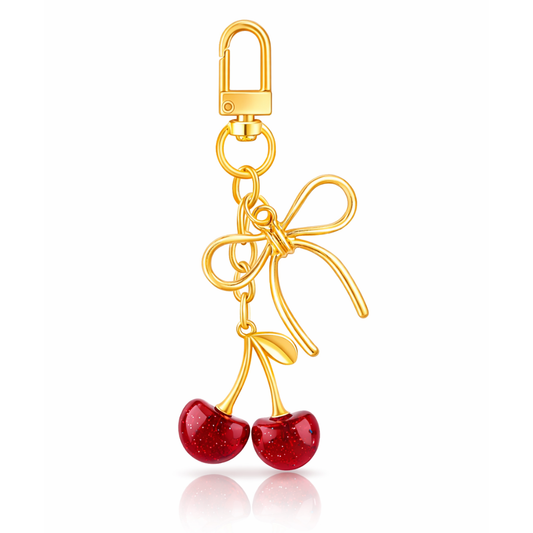 Cherry Bag Charm Keychain – Cute Purse Charm & Trendy Handbag Accessory