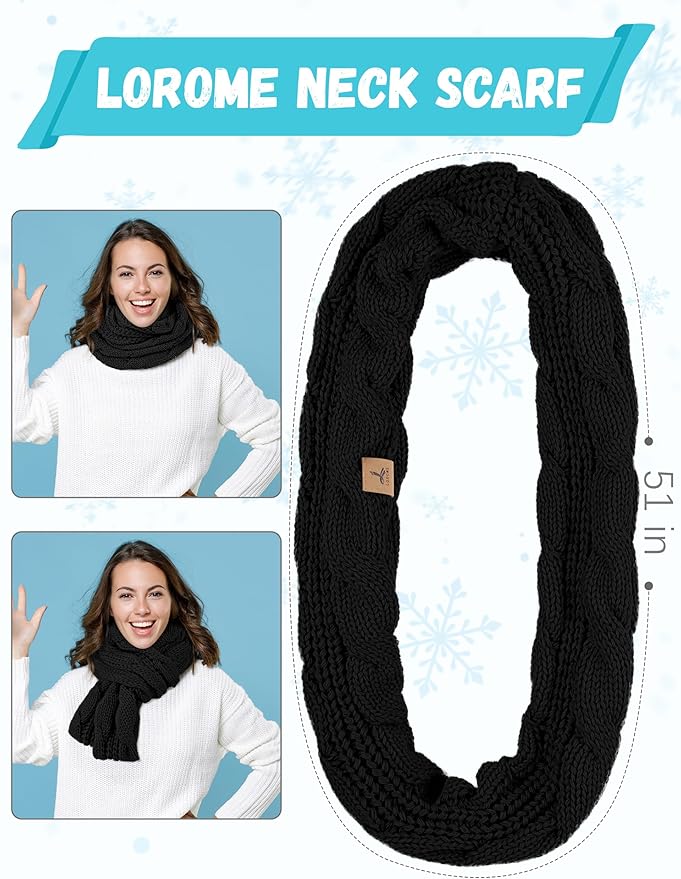 3-Piece Winter Beanie, Scarf & Gloves Set – Warm Knit Touchscreen Set for Men & Women