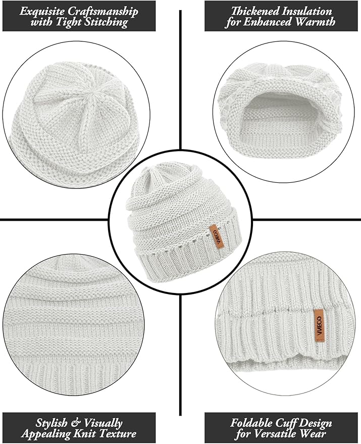 Aneco 5-Piece Buffalo Plaid Winter Warm Set – Beanie, Scarf, Gloves, Earloop Cover & Ear Warmers for Men & Women