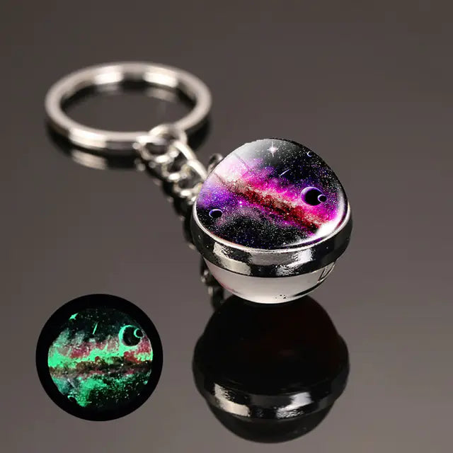 Glow In The Dark Planet Keychain - Solar System Design