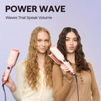Wavytalk Power Wave Hair Crimper & Curling Wand for Beach Waves with Ionic Technology, Dual Voltage & Lightweight Design, Reducing Frizz & Damage, Perfect for Travel