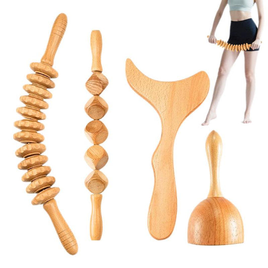 Sculpt & Smooth Wooden Massage Roller Set