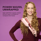Wavytalk Power Wave Hair Crimper & Curling Wand for Beach Waves with Ionic Technology, Dual Voltage & Lightweight Design, Reducing Frizz & Damage, Perfect for Travel