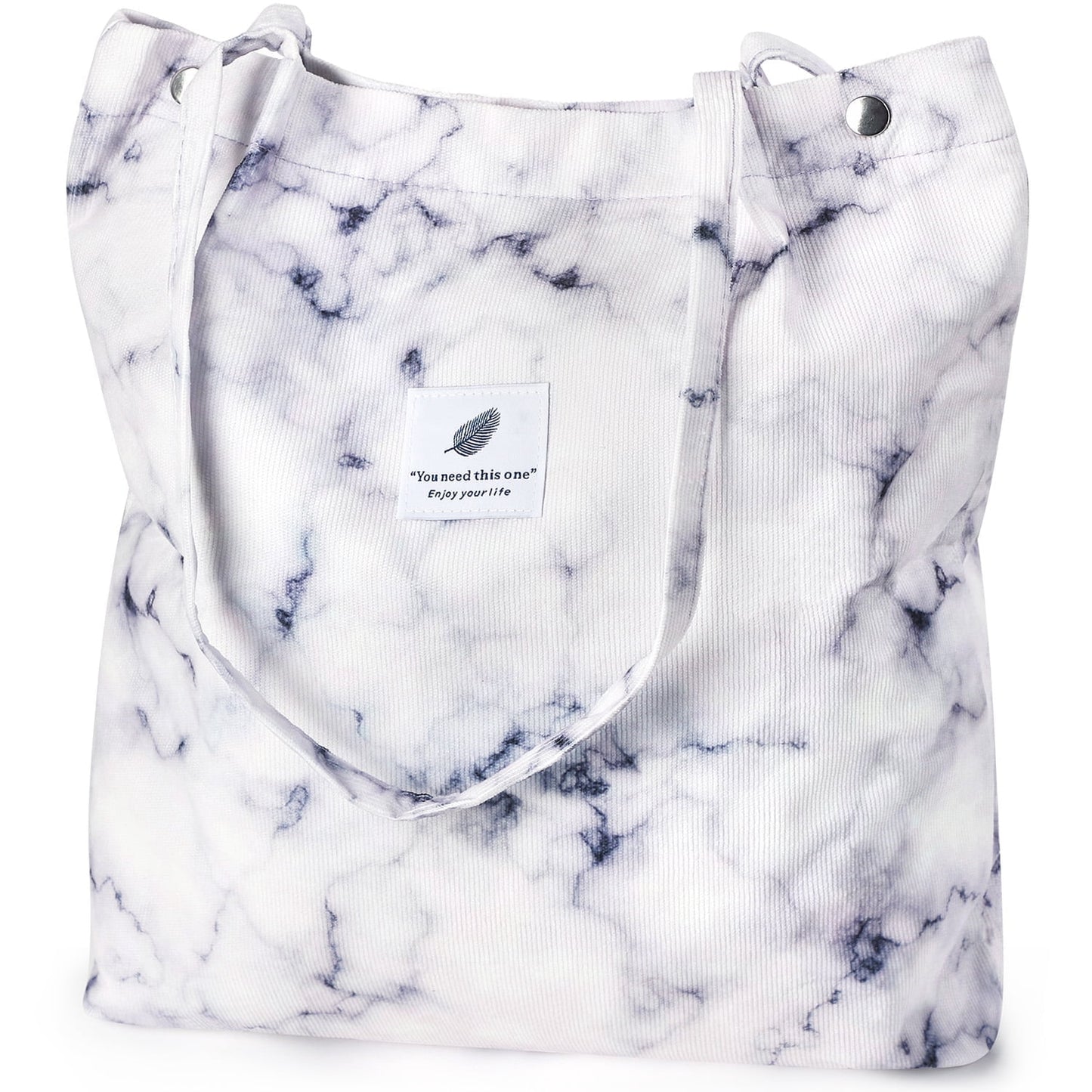 Corduroy Tote Bag Large for Women Girl Lady Canvas Shoulder Cord Purse with Inner Pocket