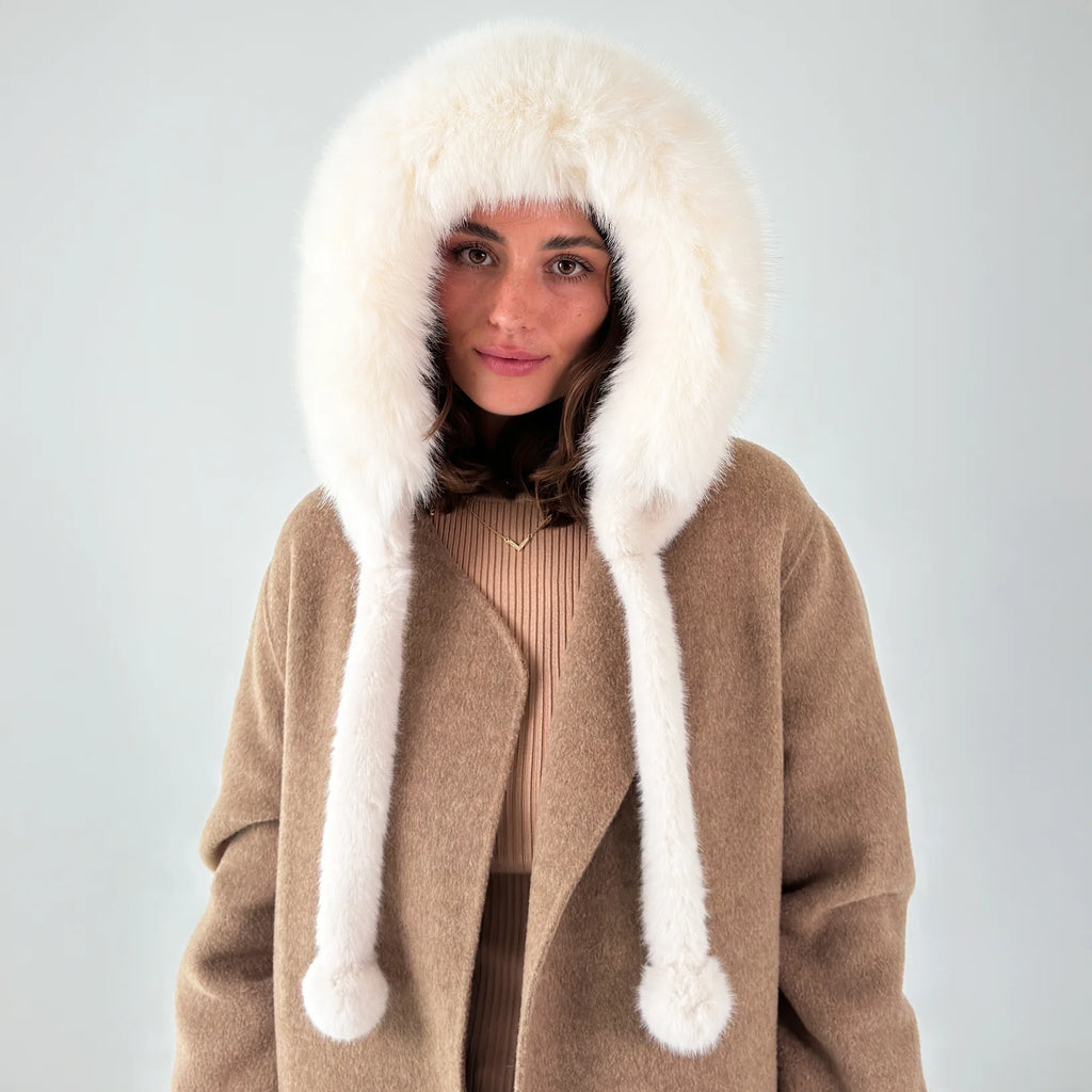 Luxurious Faux Fur Hooded Winter Jacket – Stay Warm, Chic & Cruelty-Free