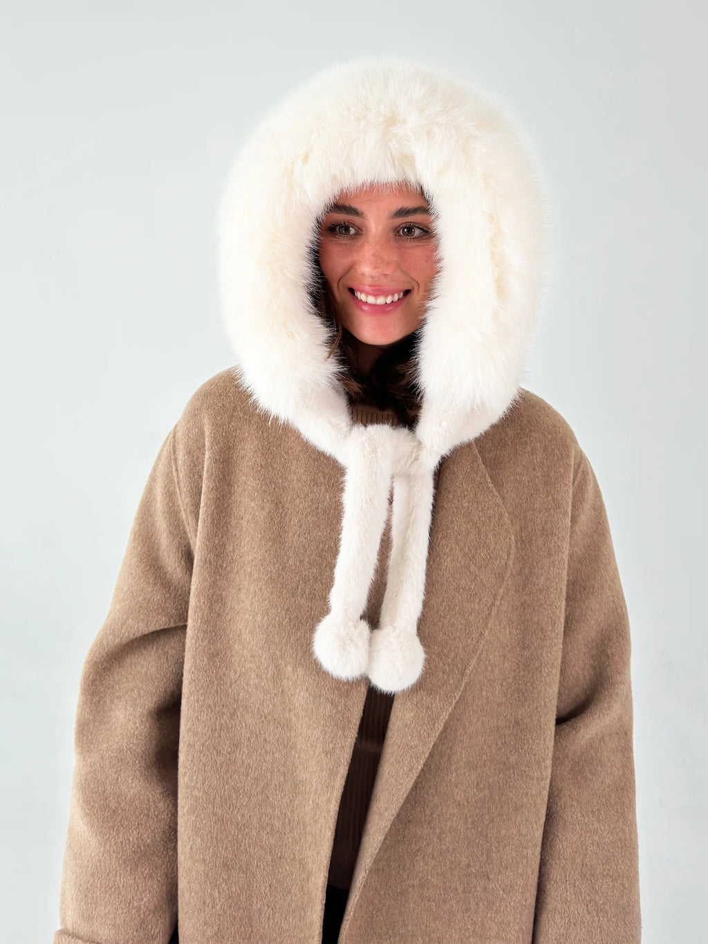 Luxurious Faux Fur Hooded Winter Jacket – Stay Warm, Chic & Cruelty-Free
