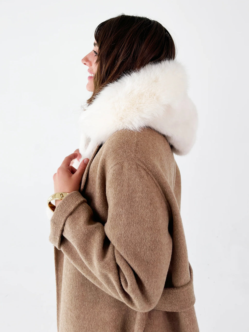 Luxurious Faux Fur Hooded Winter Jacket – Stay Warm, Chic & Cruelty-Free