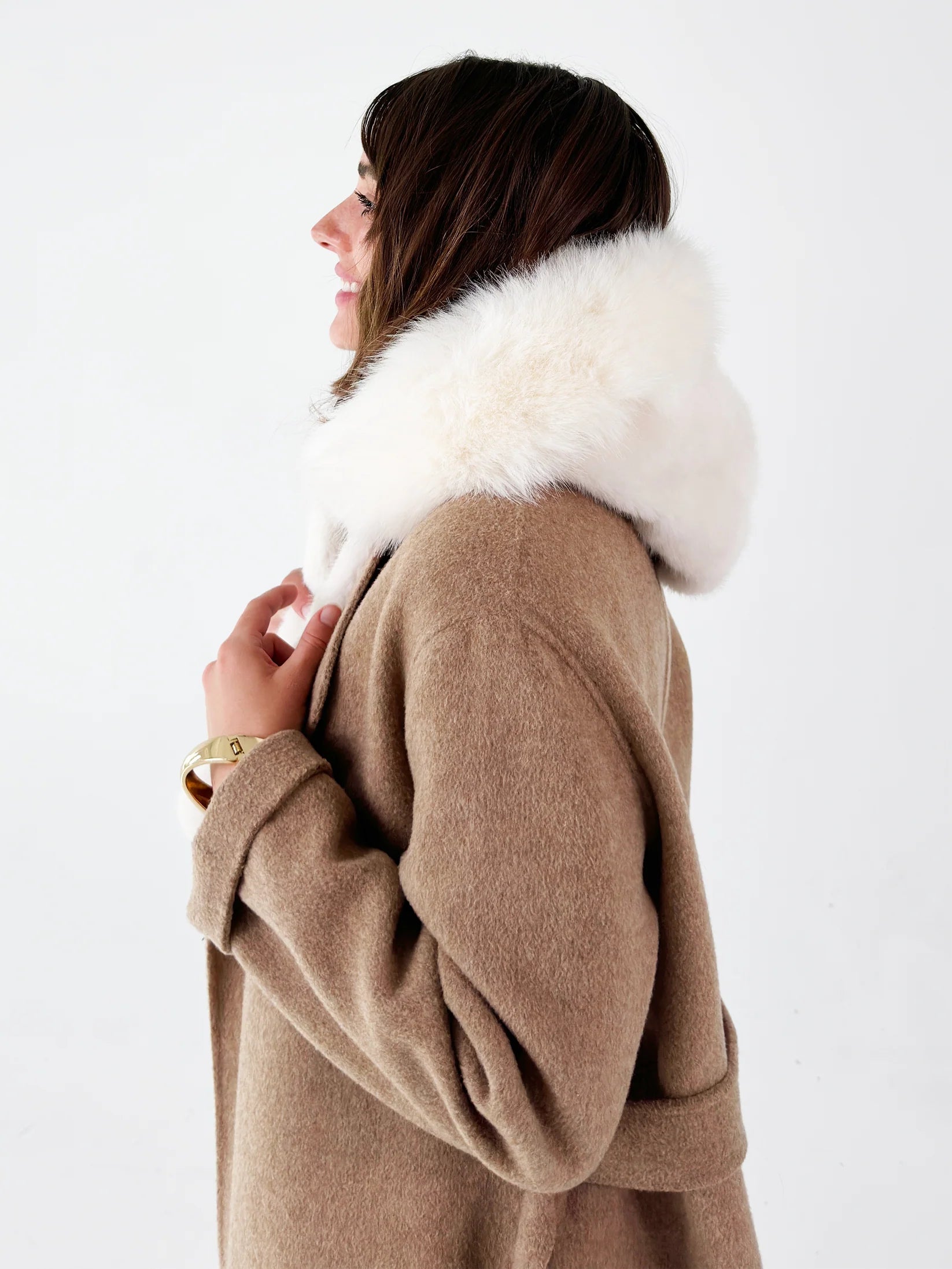 Luxurious Faux Fur Hooded Winter Jacket – Stay Warm, Chic & Cruelty-Free