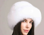 Luxury Mink Hair Hat – Elegant Braided Winter Fur Cap for Women