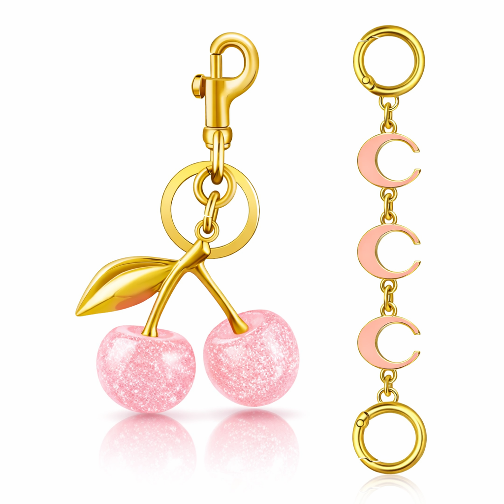 Cherry Bag Charm Keychain – Cute Purse Charm & Trendy Handbag Accessory