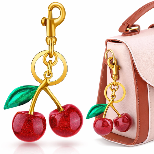 Cherry Bag Charm Keychain – Cute Purse Charm & Trendy Handbag Accessory