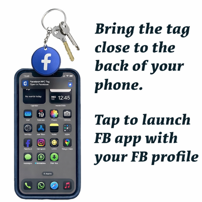 NFC Social Media Sharing Keychain – Epoxy Tap Card for Google Reviews, Instagram & Facebook