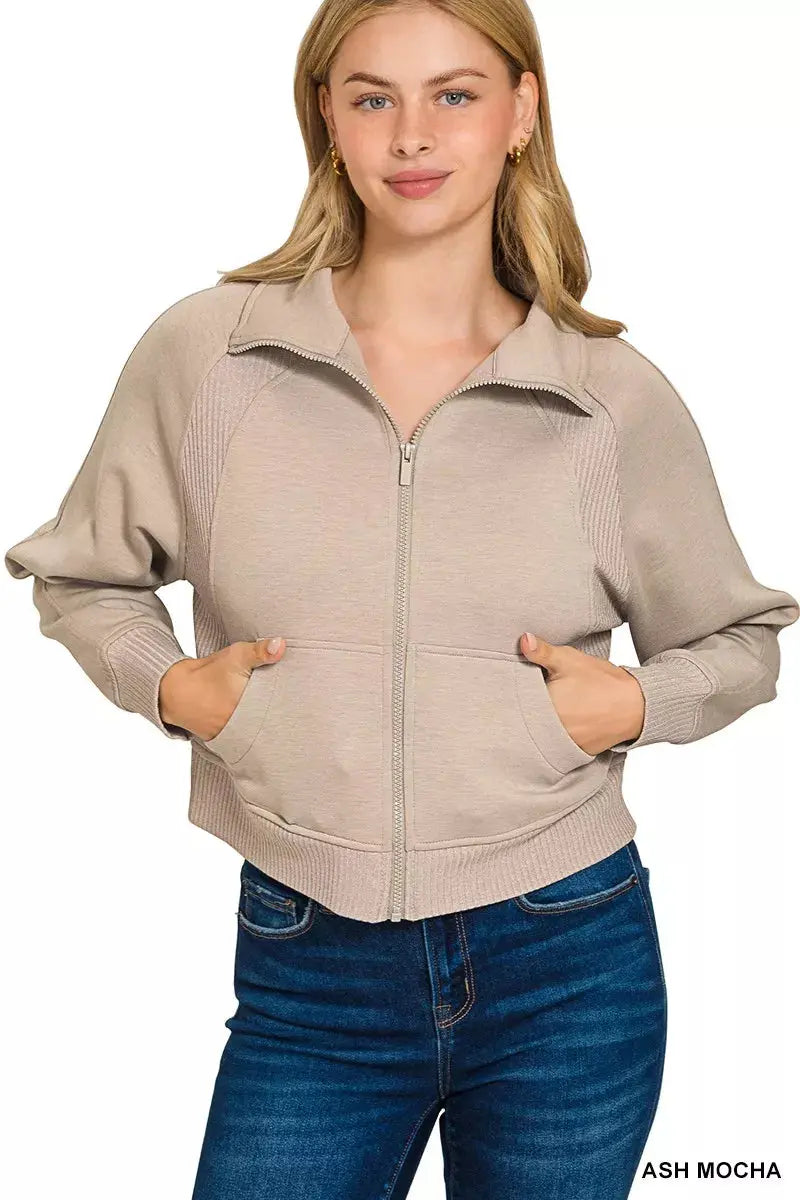 Cropped Zip Up Jacket Women | Flairé™ Coco’s Tee Boutique