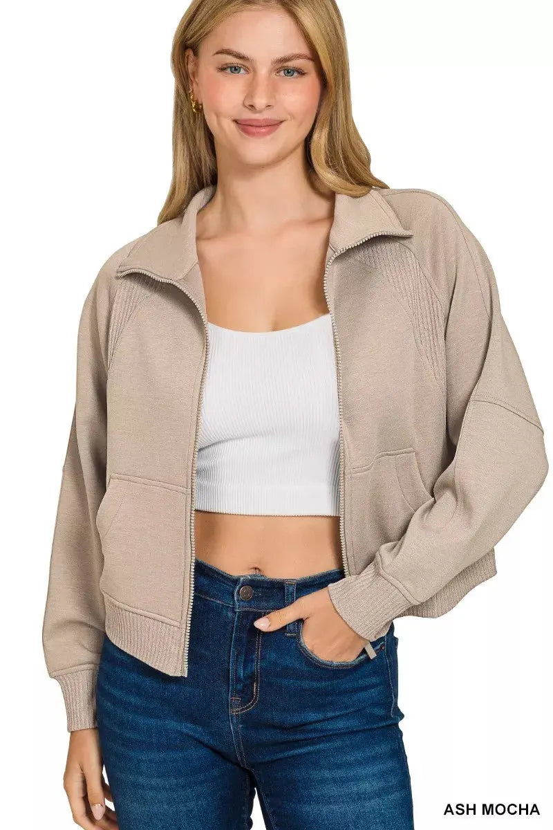 Cropped Zip Up Jacket Women | Flairé™ Coco’s Tee Boutique